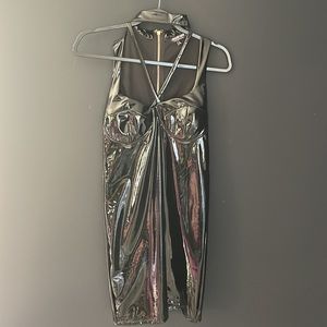 Black pleather Fashion Nova dress